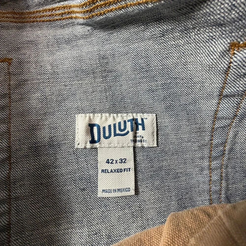 Duluth Trading Flex Ballroom Jeans Mens 42x32 Blue Relaxed Fit Stretch Denim